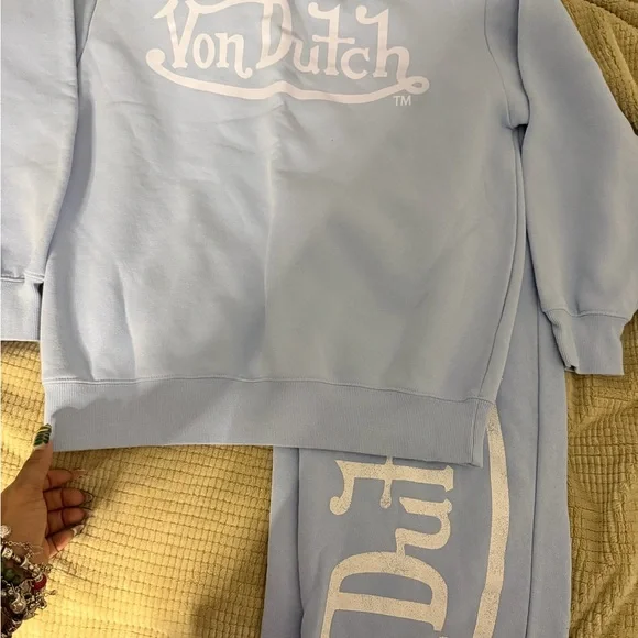 Von Dutch Sky Blue Logo Tracksuit - Picture 3 of 3